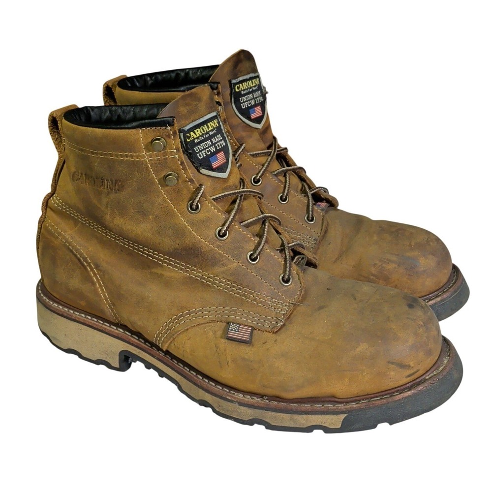 Carolina Ferric Boots Mens Size 12EE 2E 6" Brown Leather Steel Toe Work CA7829